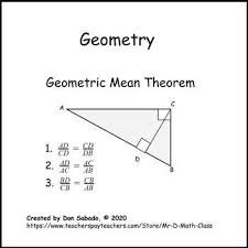 Includes 1 Notes2 Guided Practice3 Your Turn Problems To Students 4 Practice Exercise5 Answer Keyterms Of In 2020 Geometric Mean Math Lesson Plans Right Triangle