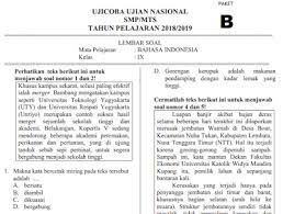 Soal ucun yang banyak dicari sebagai bahan latihan soal latihan un unbk 2019/2020 soal ucun smp dki jakarta tahap 2 tahun 2020, 2019, 2018. Soal Ucun Bahasa Indonesia Smp Tahun 2019 Paket 2 Cak Edukasi