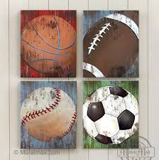 All Star Sports Canvas Wall Art Set For Any Little Boyss Room Set Of Four Canvas Art The Sports Nursery Sports Wall Art Sports Wall Decor Canvas Wall Art Set