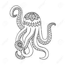 Vecteur Octopus Enchevetrement Zen Et Doodle Livre De Coloriage Noir Et Blanc Poulpe Tatouage Clip Art Libres De Droits Vecteurs Et Illustration Image 67962112