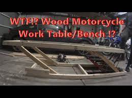 If you're a handyman and step 3. Diy Home Made Adjustable Wood Motorcycle Work Table For 20 Bucks Work Table Wood Diy Home Diy