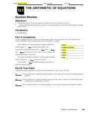 Click show answer underneath the problem to see the answer. Chem12 C1201 Srvs Name Date Class The Arithmetic Of Equations Section Review Objectives Calculate The Amount Of Reactants Required Or Product Formed Course Hero