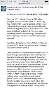 Cara membuat semakan permohonan bantuan adalah seperti di bawah. Semakan Status Bahagian Pasca Perkhidmatan Pencen Facebook