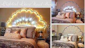 High End Looking Lace Headboard Simple And Inexpensive Bedroom Decoratin Diy Diyhomedec Inexpensive Home Decor Budget Bedroom Makeover Cheap Diy Headboard