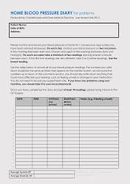 free blood pressure log templates and tracker sheets