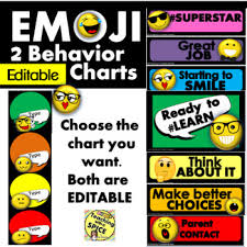 emoji behavior chart editable back to school