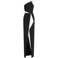Roland Mouret Asymmetric Floor Length Dress 3 810 Liked On Polyvore Featu Black And White Evening Dresses Glamorous Evening Gowns Long Black Evening Dress