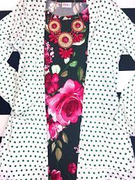 Choose a unique pattern to pair with your solid leggings or basic jeans. Lularoe Pattern Mixed Outfit Idea With Polka Dot Caroline Cardigan And Pink Floral Print Jessie Dress Out Lularoe Pattern Mixing Floral Prints Lula Roe Outfits