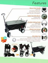 Collapsible Camping Cart Folding Wagon All Terrain Outdoor Table Beach Umbrella 12 Camping Cart Folding Wagon Beach Cart