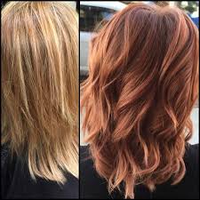 Before And After Color By Ashton Love Love Love These Red Copper And Rose Gold Tones Gold Hair Balayage Hair Copper Hair