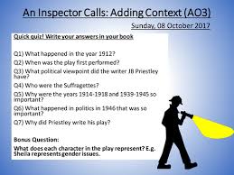An Inspector Calls And Context Inspector Calls Differentiated Lesson Teaching