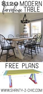 Diy Modern Farmhouse Dining Table Free Plans And Video Farmhouse Dining Table Modern Farmhouse Diy Modern Farmhouse Table