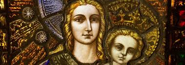 A rare bird's-eye view of the windows in St Scholastica's Chapel