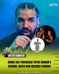 Drake has purchased Tupac Shakur's original Death Row Records pendant, a  historic piece of hip-hop memorabilia famously featured