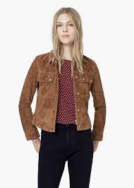 Blusao Camurca Bolsos Mulher Mango Portugal Jackets For Women Suede Jacket Women Leather Jacket