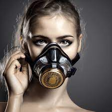 Gas mask woman