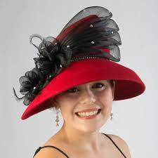 Wool Felt Crinoline Feather Bow Head Size 22 5 Inches Crown Width 7 5 Inches Elegant Hats Girl With Hat Fancy Hats