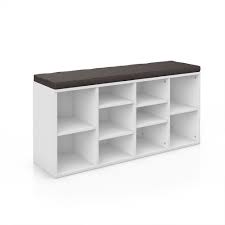 Schuhschrank Schuhbank Schrank Bank Regal 10 Paar Schuhe Auflage Schrank Bank Schuhschrank Sitzbank Weiss