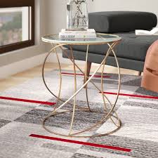 Rex Glass Top Frame End Table In 2020 Round Mirror Decor Mirrored Accent Table Modern Accent Tables