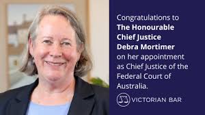 Victorian Bar على X: "The Victorian Bar welcomes the historic appointment  of The Honourable Justice Debra Mortimer as the first female Chief Justice  of the @fedcourtau, and extends its congratulations to her