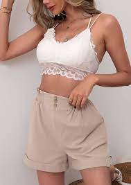 Buy STRIKINGLY GOOD KHAKI CASUAL SHORTS for Women Online in India