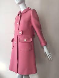 1960s Courreges Pink Wool Mod Coat With White Buttons Fashion Sixties Fashion Vintage Fashion