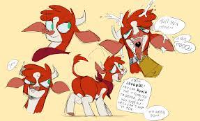 arizona cow (tfh) bovid bovine cattle cowbell english text female  feral green eyes hi res horn mammal open mouth simple background solo text them's  fightin' herds tongue tongue out