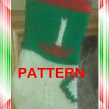 Tree Candle Wreath Knit Christmas Stocking Pattern Theloopyknitter On Artfire