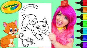 All images found here are believed to be in the. Coloring Kitty Cat Mouse Crayola Coloring Page Prismacolor Markers Kimmi The Clown Youtube
