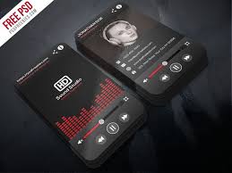 Music Player Style Business Card Template Psd Psdfreebies Com Business Cards Creative Business Card Template Psd Music Business Cards