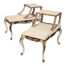 Pair Vintage French Provincial Off White Gold 2 Tier End Tables In 2020 French Provincial Table End Tables French Provincial