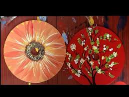 It's easy, if you've got a ruler or a cd for a guide. Easy Painting Idea For Beginners Old Cd Reuse Dye Craft Cd Painting Home Decorating Ideas Youtube