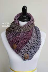 An original cowl that shows lightweight techno in a women cowl free knitting patterns: 3 Button Cowl Pattern Amanda Crochets