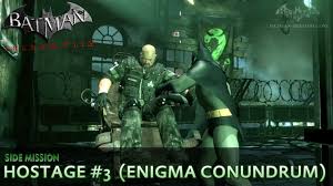 Finishing the most wanted side missions will also give you some nice bonus xp, you'll receive 3 waynetech upgrade points as you complete get ready to complete all batman: Batman Arkham City Riddler Hostage 3 Enigma Conundrum Side Mission Walkthrough Youtube