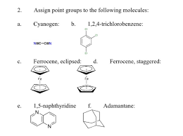 Structure Of Eclipsed Conformation Of Ferrocene Structure Of Staggered  Conformation Of Ferrocene Point Group Of Eclipsed Conformation Of Ferrocene  (Give Brief Reasoning From Symmetry Flow Chart) Point Group Of Staggered  Conformation Of