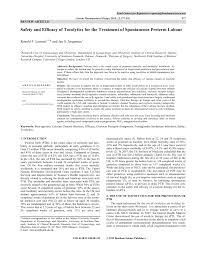 Pdf Safety And Efficacy Of Tocolytics For The Treatment Of Spontaneous Preterm Labour