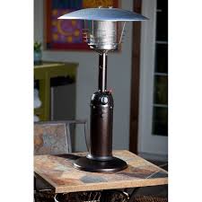 This tabletop heater is perfect for your patio if you don't want to lug around a big piece of metal. Hammer Tone Bronze Finish Table Top Patio Heater