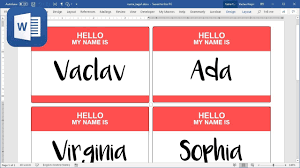 How To Create Name Tags Badges In Microsoft Word Tutorial Youtube