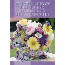 Hartelijk Gefeliciteerd Bloem Gedicht Wenskaarten Groothandel Poskaart