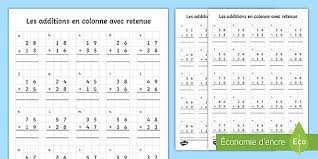 Entoure les additions qui auront une ou des retenue(s). Fiches D Activites Les Additions Posees Avec Et Sans Retenue