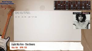 Light My Fire The Doors Guitar Backing Track With Chords And Lyrics Backing Tracks Best Songs All Songs