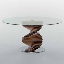 The mix of wood and glass is a stylish one. Firenze Glass Top Dining Table With Wooden Base Klarity Glass Furniture