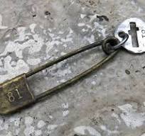 Vintage Large Industrial Metal Safety Pin ... Numbered #81 ...