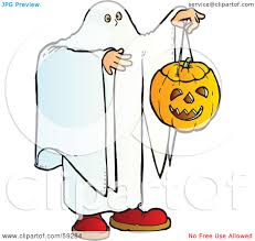 Flying ghost spirit holding pumpkin boo. Royalty Free Rf Clipart Illustration Of A Halloween Ghost Holding A Pumpkin By Snowy 59284