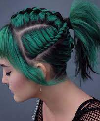 In addition, they look good on any type of hair, the shape of the face, hair color. Adorable Green Colored Braided Ponytail Hairstyles For 2019 Stylezco