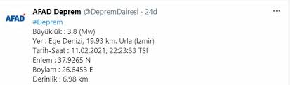 Meydana gelen depremin i̇zmir'de de hissedildiği söyleniyor. Izmir De Korkutan Deprem Son Dakika Haberleri