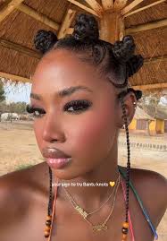 Bantu Knots with Braiding Hair