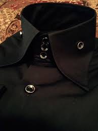 Black And Gold Design Shirt Morcouture Limited Edition Black Gold Trim Button High Collar Shirt High Collar Shirts Men Shirt Style Mens Outfits
