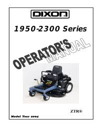 The ztr 427 was manufactured in the 1980s with a mower drive belt that transfers power from the rear mounted engine to the mower and a serpentine belt on the deck that drives the blades. Dixon Ztr 2300 Ztr 1950 2300 Series User Manual Manualzz