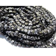 Black And White Spotted Gemstone Snowflake Obsidian Beads Spotted Jasper Jasper Beads Faceted Gemstones Box Beads 7mm Each 5 Inches Half Strand 20 Pieces Approx Snowflake Obsidian Jasper Beads Faceted Gemstones